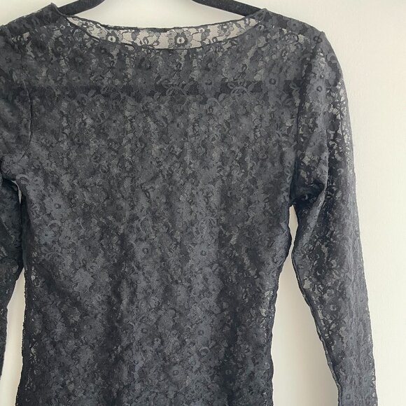 Lace black sheer long sleeve - Picture 2 of 2